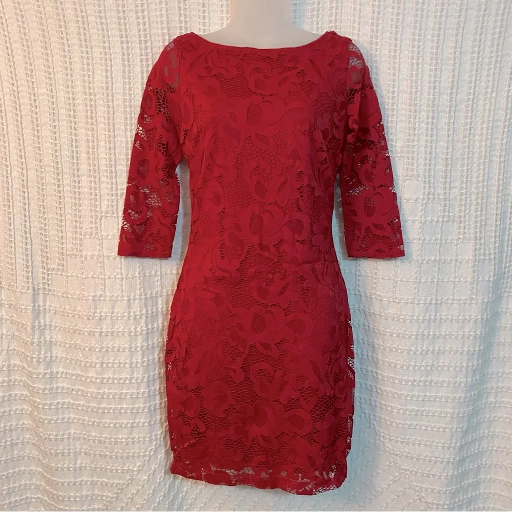 Mystic Red Lace Dress, Size Small - Picture 3 of 4